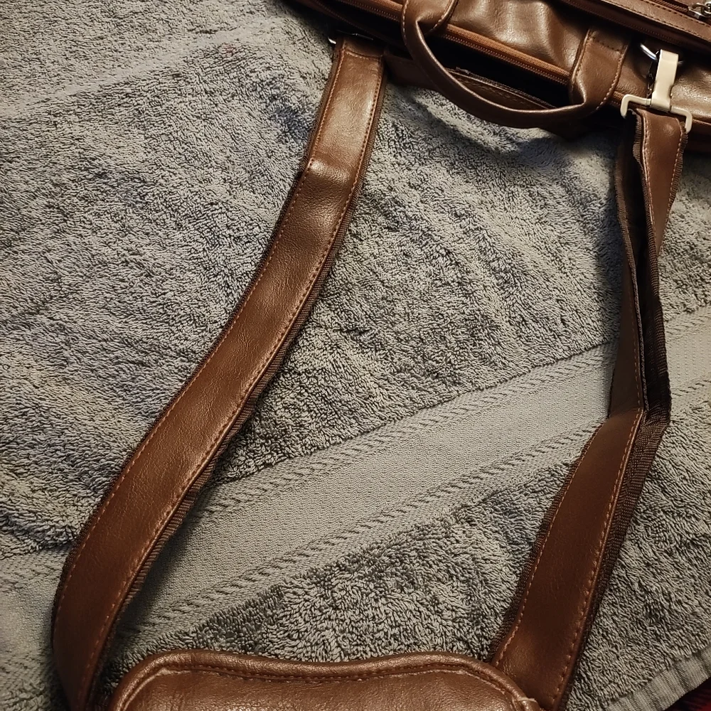 MyChoice Cognac Brown Mens Crossbody Bag For Laptop /Tablet Handle And Strap